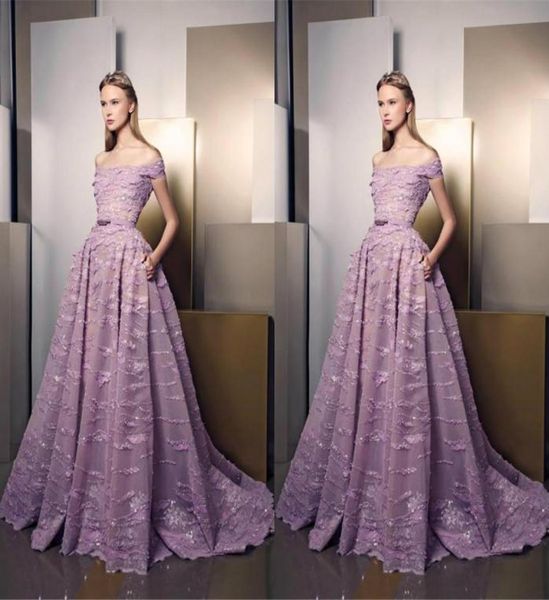 Vestidos de noche de Ziad Nakad transparente con los tulios de fiesta aplicados con cuentas Vestido de ocasión especial Made2638639