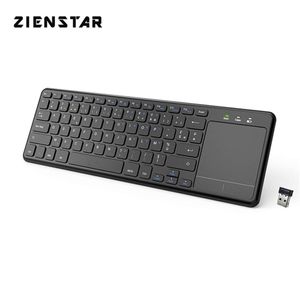 Zienstar AZERTY Français Lettre 2 4Ghz Touchpad Clavier Sans Fil pour Windows PC Portable Ios pad Smart TV HTPC IPTV Android Box 21061275Y