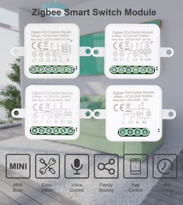 ZigBee Mini Smart Switch Relay Module 1/2/3/4CH 2 Ways Control voor Smart Home App Remote Control werkt met Alexa Google Home
