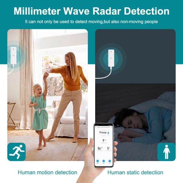 Zigbee mmwave radar capteur humain tuya Smart présence détecteur à distance de distance pour la domotique intelligente