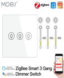 Zigbee Multigang Smart Light Dimmer Switch Independent Control Tuya App APP Control fonctionne avec Alexa Google Home 123 Gang2584735