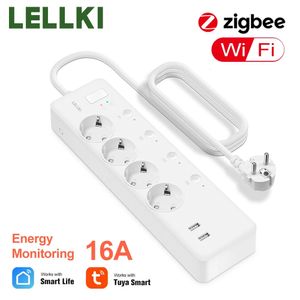 Zigbee Stekkerdoos Energie Monitoring Wifi Smart Usb Socket 220V Eu Korea Plug Tuya Life Home Alexa Yandex Station 240228