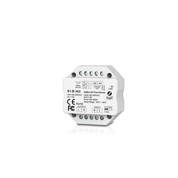 ZigBee RF AC Triac Gradateur S1-B(WZ) Tuya app APP RF Push Dim contrôle AC110V-220V 150W-360W contrôleur de canal 1ch S1-B WZ