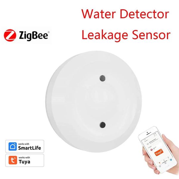 Zigbee Water Demak Detector Capteur du capteur d'inondation Réservoir d'eau complète ALARME DE LIAISE DE L'EAU ALLOPE PAR TUYA SMART LIFE SUIVANCE RÉSILIÈRE