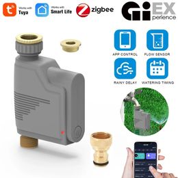 Zigbee Wifi Garden Riegue Sistema de riego de goteo Registro de agua Controlador de agua de flujo de agua Tuya 240415