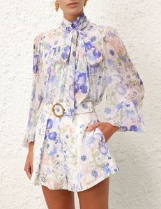 Zim Natura Suit Australie Floral Style Bleu et blanc Porcelaine Pyjama Style Home Clothing Set