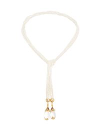 Zim PEARL ROPE LARIAT KETTING Nieuw in luxe fijne sieraden ketting voor dames hanger k Gouden Hart Designer Damesmode parel Saturnus designer cd