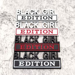 Aleación de zinc Black Girl Edition Etiqueta engomada del coche Decoración Insignia 3D Emblemas Pegatinas para el parachoques