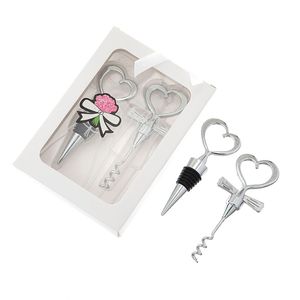 Tire-bouchon en alliage de zinc Ouvre-bouteille Bouchon de vin Party Favor Bar Tools Set Cadeau d'invité de mariage