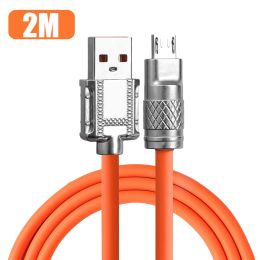 Cable de teléfono móvil Micro USB de aleación de zinc Cable de datos de cargador rápido 120W 6A Cables de carga rápida para Samsung Xiaomi Redmi