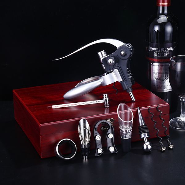 Alliage de zinc Lapin Rouge Ouvre-bouteille Outil Ensemble Ouvre-bouteille en liège Kit professionnel Tire-bouchon Verseur Ensemble Ouvre-bouteilles Outils de cuisine 201201