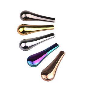 Tuyau de cuillère en alliage de zinc tuyaux métalliques ferromagnétiques détachables multicolores accessoires de fumer sans boîte-cadeau