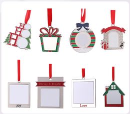 Zinklegering Thermische Dye Sublimatie Kerst Ornamenten Opknoping Hangers Decoratie Xmas Party Gift DIY Ambachten