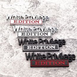 Zinklegering witte privilege editie auto sticker decoratie badge emblemen