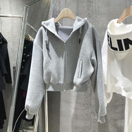 Sudadera con capucha y cremallera para mujer, sudadera de diseñador, sudadera con capucha de diseñador, cárdigan blanco de manga larga, sudaderas con capucha para mujer, chaqueta con puños elásticos, abrigo con letras con capucha de invierno para mujer, sudaderas con capucha m-2XL