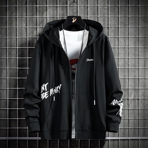 Zip Up Casual Voor Lente Herfst Zwarte Hoodie Sweatshirt Mannen Hip Hop Skateboard Streetwear Kleding Oversize 6XL 7XL 8XL 240220