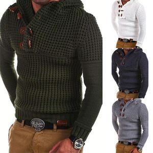 Sweater de lana Zip Menéteres de manga larga Manga larga Jumper Jumper Knitwear Cajeza de invierno para hombres.