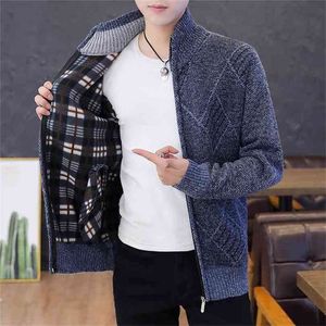 Rits Cardigan Trui Mannen Mode Koreaanse stijl kleding Slim S lange mouw Gebreide vestigans Oversize 210918