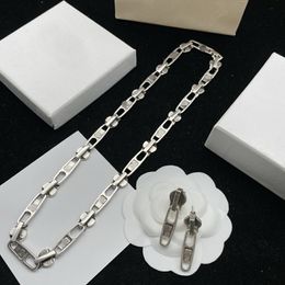 Zipper Or Argent Collier Boucles D'oreilles B lettre Cubaine Chaîne Grossière Hommes Punk Style Brillant Non-fading Femmes Épais Bracelet Designer Bijoux Cadeaux BBS5