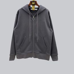 Rits jas patch Back X Hoogwaardige oversized hoodie sweatshirt heren capuchon trendy merk losse jas herfst winter 240102