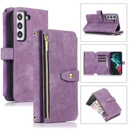Rits Leather Case voor Samsung Galaxy S22 Ultra S21 Plus S20 FE S10 Note 20 A53 A13 A12 A22 a72 A21S A52 Card Solt Wallet Cover
