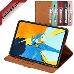 PU Lederen Tablet Case voor iPad 10.2 [7th Gen] Mini 5/4 Air 3/2/1 PRO 11 / 10.5 / 9.7 inch, Calfskin Texture Zipper Munt Portemonnee Flip Stand Cover met kaartslots, 1pcs Min / gemengde verkoop