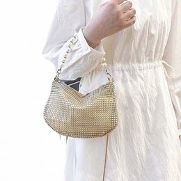 Sac à épaule à glissière à fermeture éclair de grande capacité Crystal Embrayage Sac de maquillage de maquillage BAG SAG R6HF #