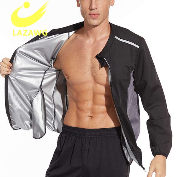 Camisa con cremallera para hombre, traje deportivo caliente, moldeador de cuerpo, Sauna, Top, entrenamiento, corsé para quemar grasa, Tops de entrenamiento