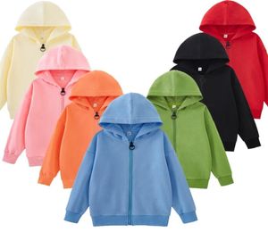 Fermeture éclair solide sweats à capuche enfants vestes pour garçons vêtements printemps automne sweat manteaux coréen enfants en plein air JYF 2101157659853