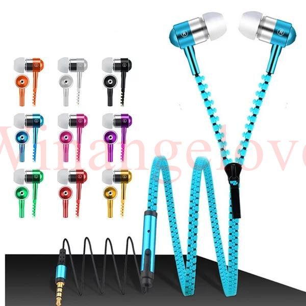 Zipper Stéréo 3.5mm Jack Bass métal Écouteurs casque inear Métal avec Micro et Volume Écouteurs Zip pour iPhone 6 5s Samsung s5