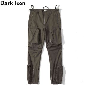 Fermeture à glissière Stéréo Poches Street Fashion Pantalons pour hommes Boucle sur la taille Pantalon pour hommes Vert 210603