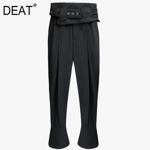 Fermeture à glissière Couture Solide Noir Moyen Taille Haute Casual Micro Pantalon Mall Goth Y2K Street Style Spring GX337 210421