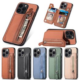 Coque de conception de cadre Photo de stockage à fermeture éclair, étui en Fiber magnétique intégré pour iPhone 15 14Plus 12 13 Pro Max 11Pro 13 Mini 14Pro Max