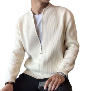 Rits trui, heren herfst winter dikke Koreaanse casual jas, V-hals pin vest, coole en trendy kleding om aan de buitenkant te dragen