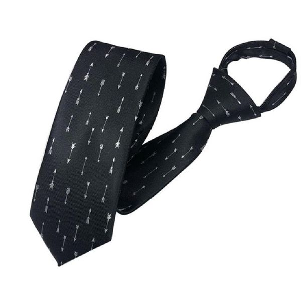 Cravate à glissière 6cm dot strip affaires cravate prêt noeud polyester hommes cravates mariage marié équipe cravates 2pcs lot2770