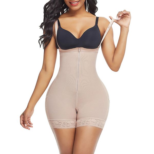 Cremallera cintura Tummy Shaper Fajas Colombianas entrenador cuerpo Shapewear adelgazante vaina mujeres plana vientre levantador de glúteos bragas Push Up Corset WS3019