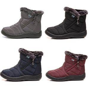 Zipper Warm Lady Side Snow Boots Licht katoenen vrouwen schoenen zwart rood blauw grijs in de winter buiten sport sneakers color4 real le 90 wter