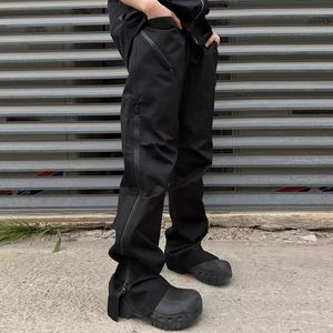 Pantalon cargo décontracté imperméable à glissière pour hommes