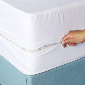 Housse de protection de matelas imperméable à fermeture éclair, avec drap-housse pour lit de bébé, protection complète, simple, Double, 220514