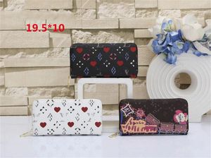 Zippy lange stijl portemonnee dames lederen kaarthouders munt portemonnees damesontwerper klassieke bloemen creditcards ritssluiting met ritssluiting clutch tas