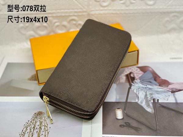 Zippy Zip Monedero Monedero Cartera de cuero genuino Hombre para mujer Diseñador Bolsa para llaves Titular de la tarjeta Carteras de lujo Titular de la tarjeta en relieve Bolsas de embrague