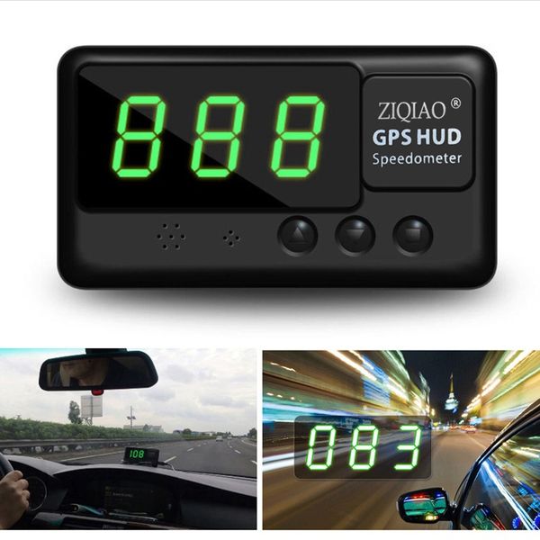 ZIQIAO Universal Car HUD Head-Up Display Compteur de vitesse GPS - Noir