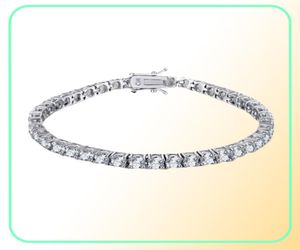 Zirkoon 4 mm Men Tennis Bracelet Solid 925 Sterling Silver Tennis Chains Mens Hiphop Tide armbanden 75 inch Silver Jewelry Gifts8285430