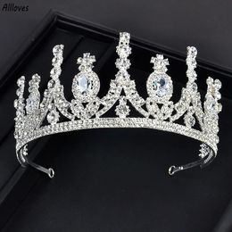 Zircon Brdal Coiffes Diadèmes Pour Mariage Couronne Ronde De Luxe Diadème Bandeau Strass Chapellerie De Mariée Roi Reine Diadèmes Princesse Accessoires De Cheveux CL0796