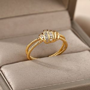 ANILLAS DE LA CONTRACIÓN CRUZA DE COCON PARA MUJERES ANILLO DE SECREO AJUSTABLE AJUSTABLE Femme Estética de la boda Valentín Joya Anillos Anillos