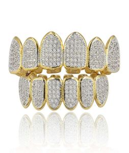 Zircon Grillz Braces Vampire Teeth Hip Hop Personnalité Fangs Gold Silver Dents Womenmen Dental Grills bijoux9175152