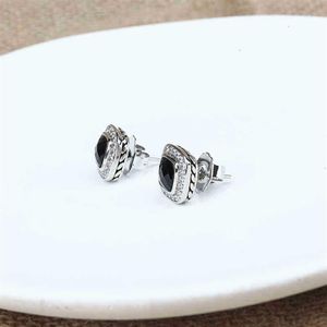 Joyería de circón Pendientes de calidad sintética Diamante de moda Mujeres Diseñador alto Ónix negro con aretes Diseño de perno prisionero Joyería de boda 287B