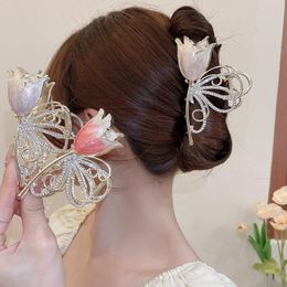 Zirkoon Koreaanse Haarspelden Crystal Shark Clips Vrouwen Haarspeldjes Bloem Haarklauwen Strass Geometrische Heardress Hoofddeksels