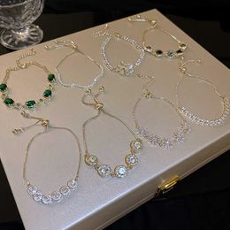 Zirkonia set diamanten trekarmband Zuid-smaragd Super sprankelende armband met hoge kwaliteit en vriendelijke charme