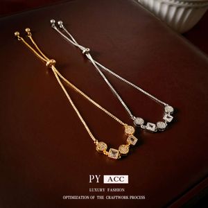 Zirkoon vierkante geometrie trekt Instagram Koreaanse prachtige lichtarmband modieus en veelzijdige high -end handwerk